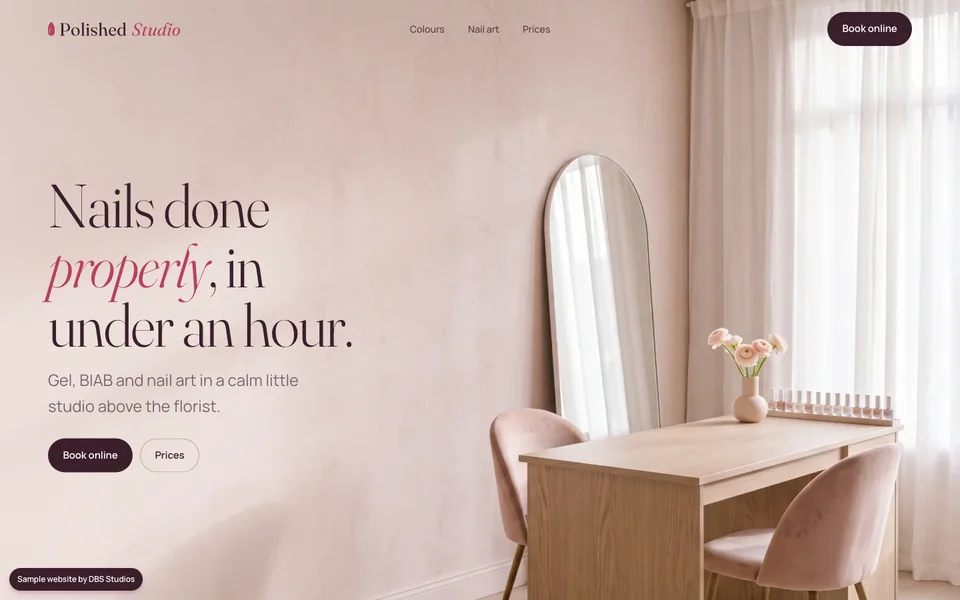 The Polished Studio website homepage